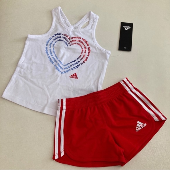 adidas Other - Adidas cute baby girl star red shorts set 2293